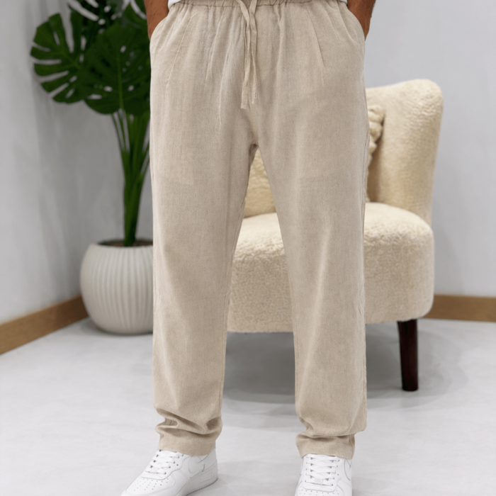 Beige Linen Pants