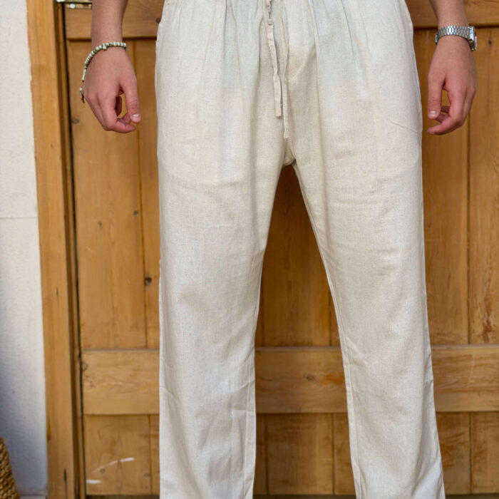 Beige Linen Pants